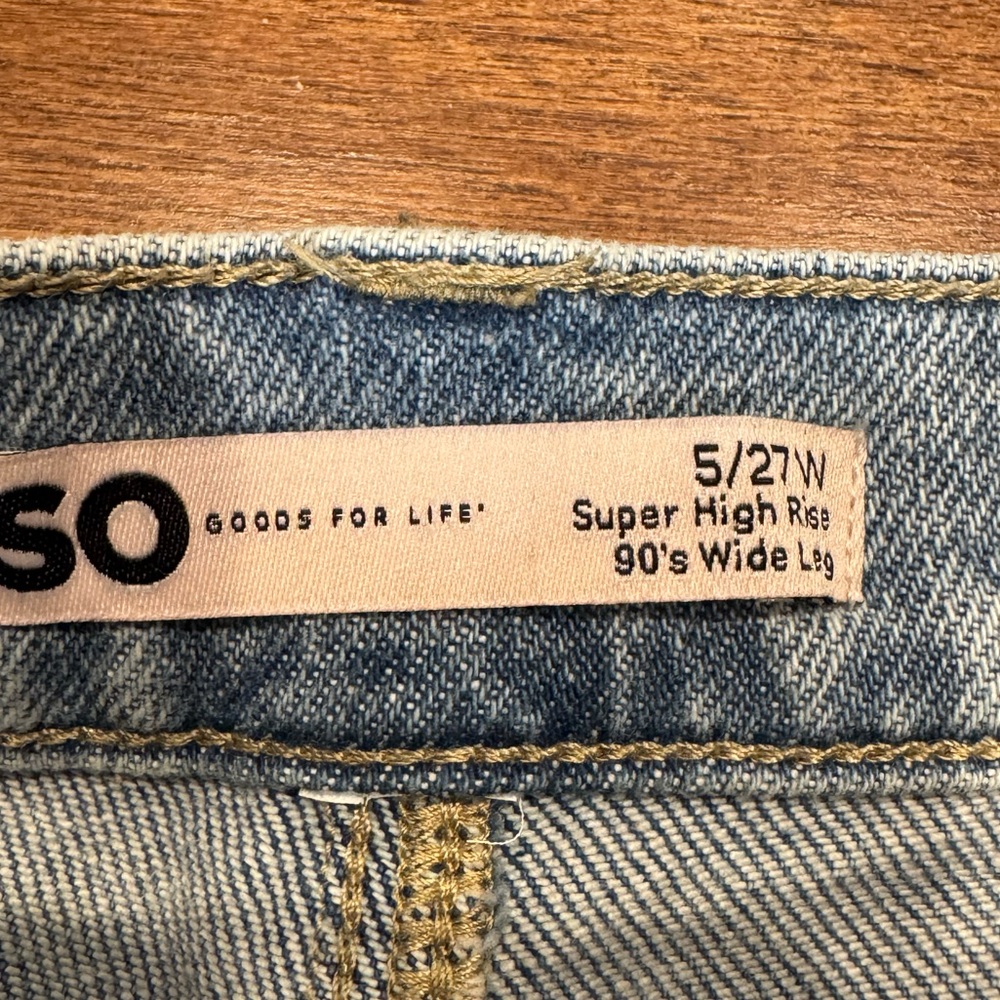 SO 90’s WIDE LEG SUPER HIGH RISE JEANS - Picture 10 of 11